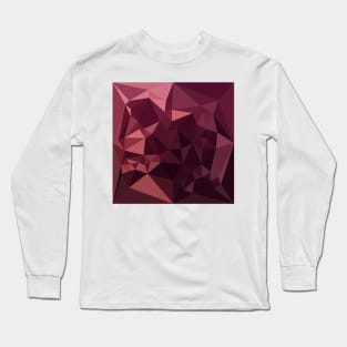 Dark Raspberry Red Abstract Low Polygon Background Long Sleeve T-Shirt